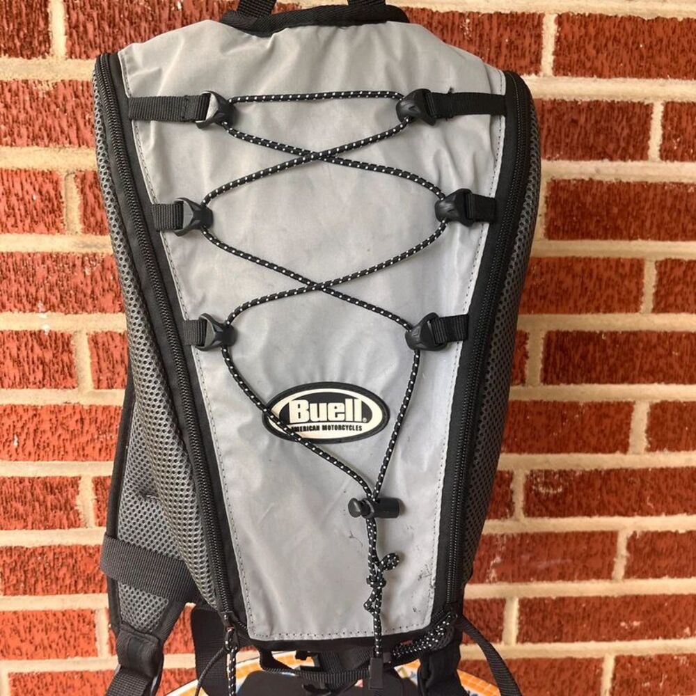 Buell American Motorcycles Gray Black Backpack